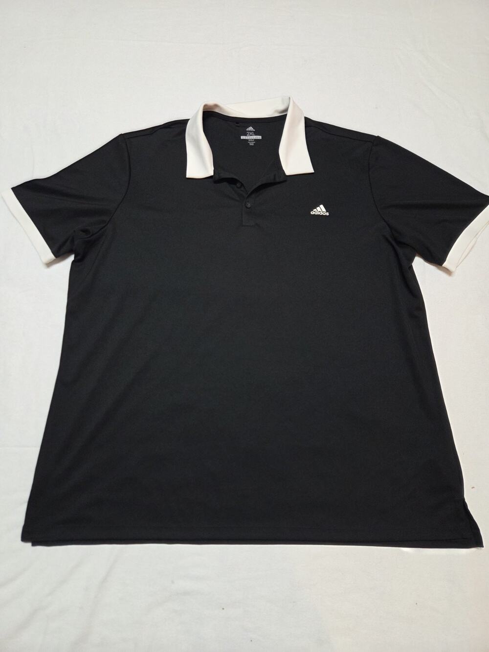 mens adidas short sleeve 2XL Black And White Polo Golf Shirt
